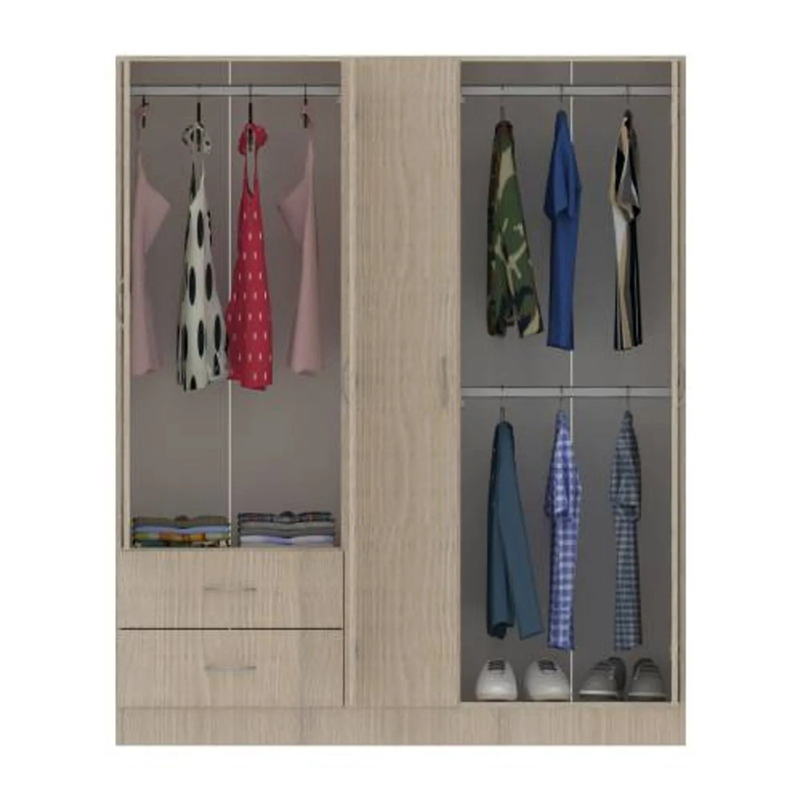 Closet Belo 5 Puertas 150x47x183Cm Roma Blanco