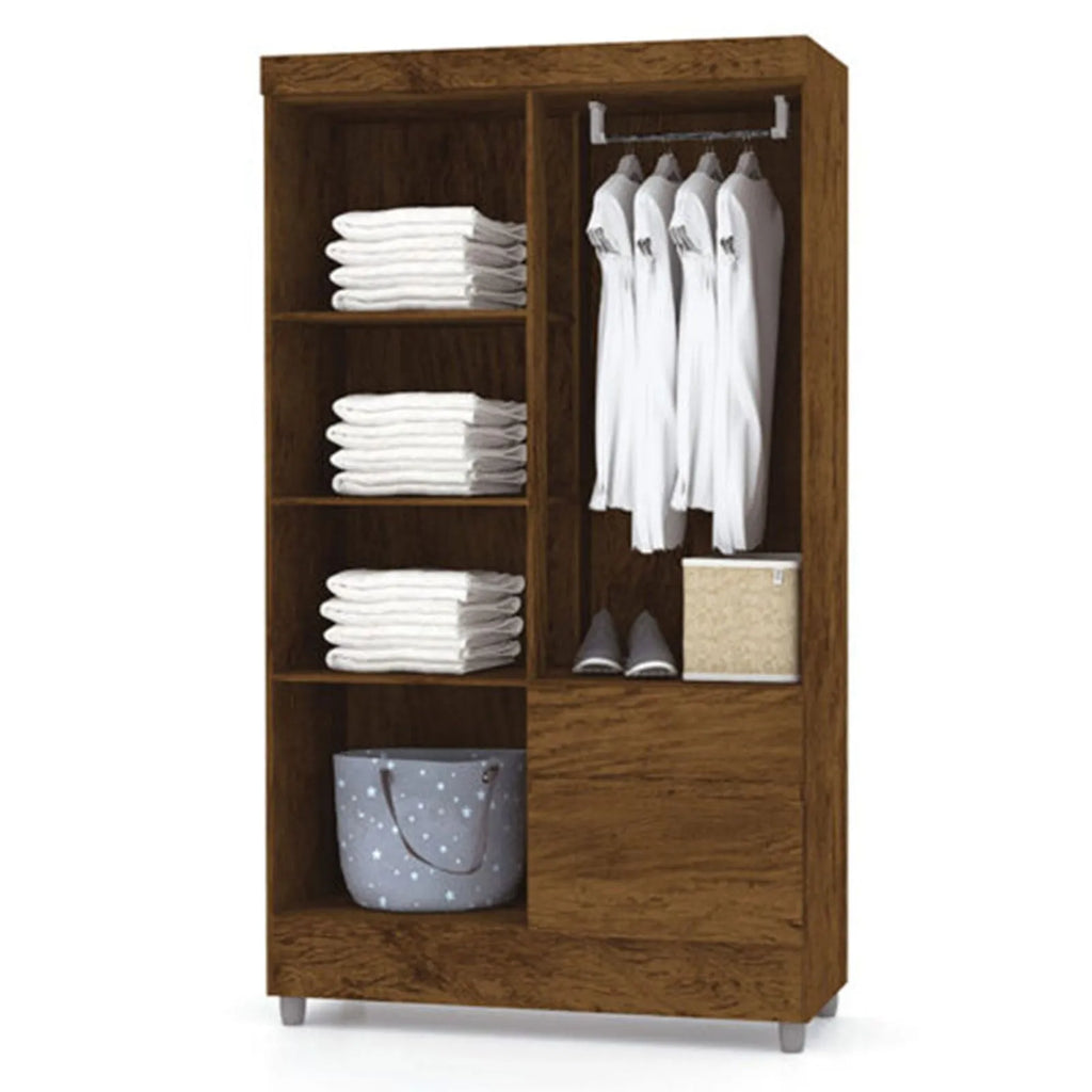Clóset 4 puertas 2 cajones 181x102x40cm Bonic café Muebles 2020