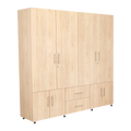 Closet Cantelmo 200X200X48 8 Puertas 2 Cajones Madera natural/blanco