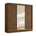 Closet París 3 Puertas 2 Cajones Con Espejo 185x52x182 cm Café Casa Bonita