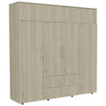 Armario Luque 4 Puertas 4 Cajones 204X200X50Cm Madera Natural/Blanco