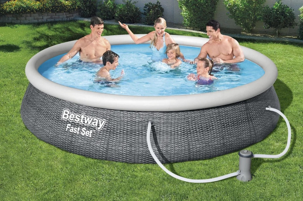 Piscina Borde Inflable Redonda 396 x 84 cm Bomba/Filtro