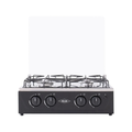Estufa de Sobremesa 4 Puestos Tapa Vidrio Gas Negro