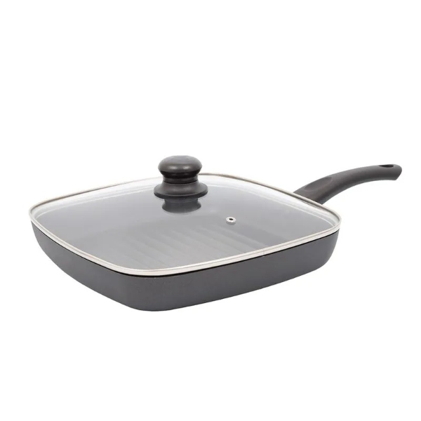 Plancha asadora tipo grill 28x28 Universal