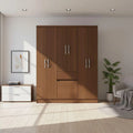 Closet 6 Puertas 1 Cajon 138x40x174 cm Nogal