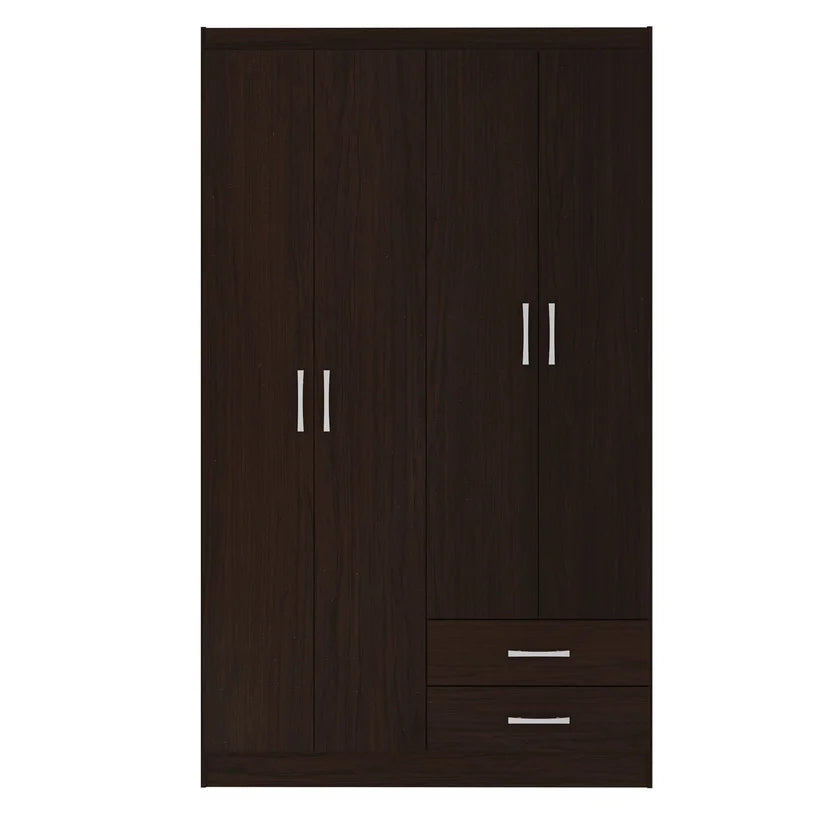 Armario 4 Puertas 2 Cajones 182.5x108.3x47 cm Chocolate