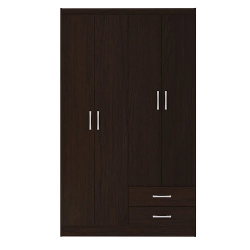 Armario 4 Puertas 2 Cajones 182.5x108.3x47 cm Chocolate