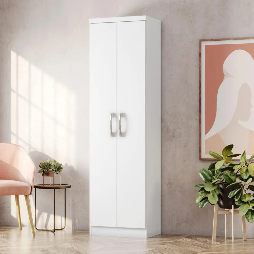 Closet Multifuncional 2 Puertas 4 Repisas 52x183x36 cm Blanco Casa Bonita