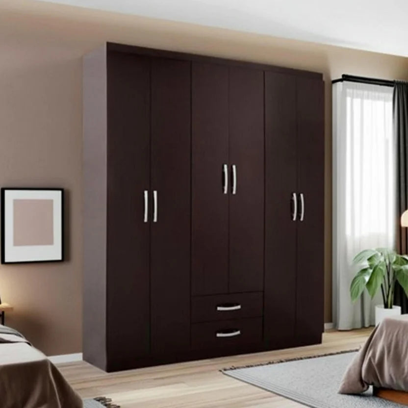 Closet Dallas 6 Puertas 2 Cajones 162x183x47 cm Café Casa Bonita