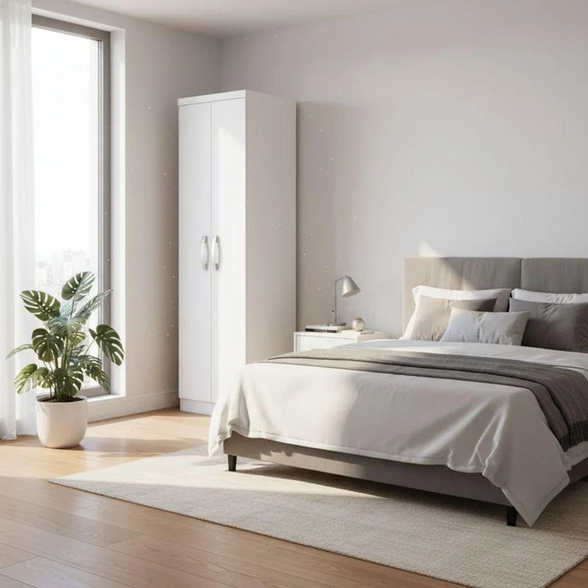 Closet Multifuncional 2 Puertas 4 Repisas 52x183x36 cm Blanco Casa Bonita