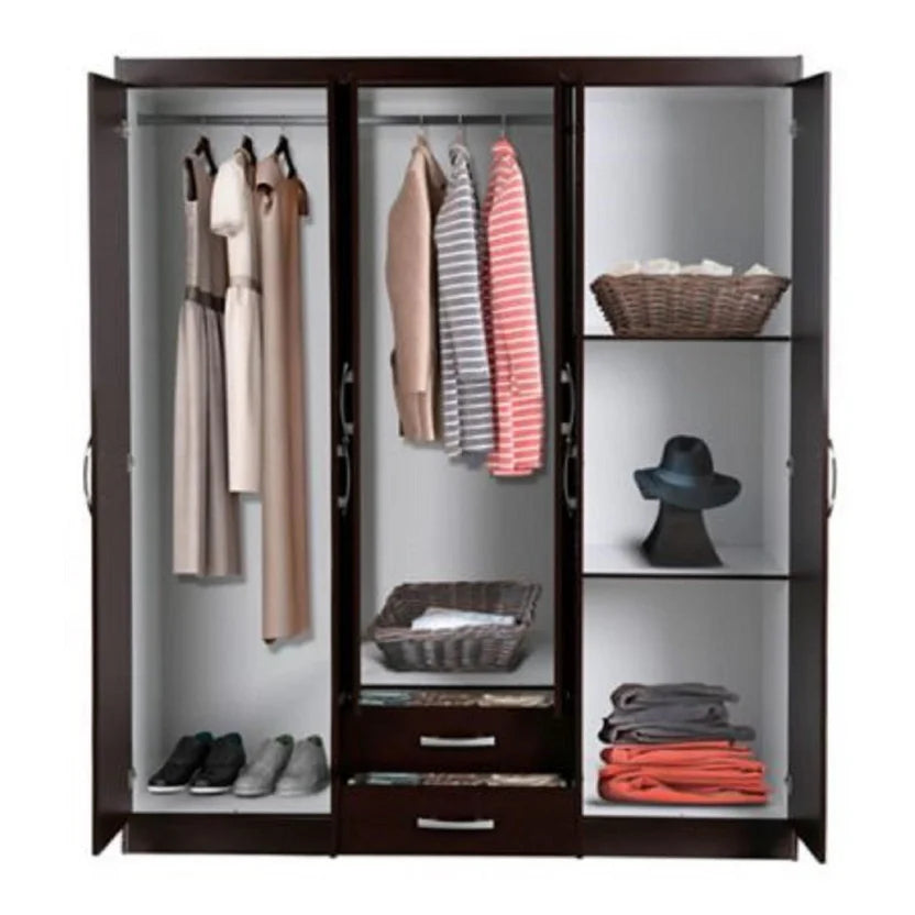 Closet Dallas 6 Puertas 2 Cajones 162x183x47 cm Café Casa Bonita
